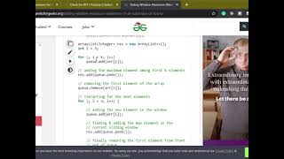 Maximum of Sliding Window | GeeksForGeeks
