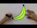 Рисуем фрукты банан раскраска