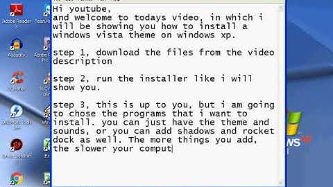 Vista Theme for Windows XP 2008/2009 tutorial