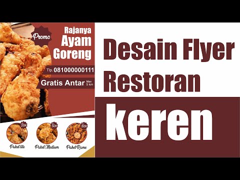 Cara desain  Pamflet flyer makanan Tutorial desain  