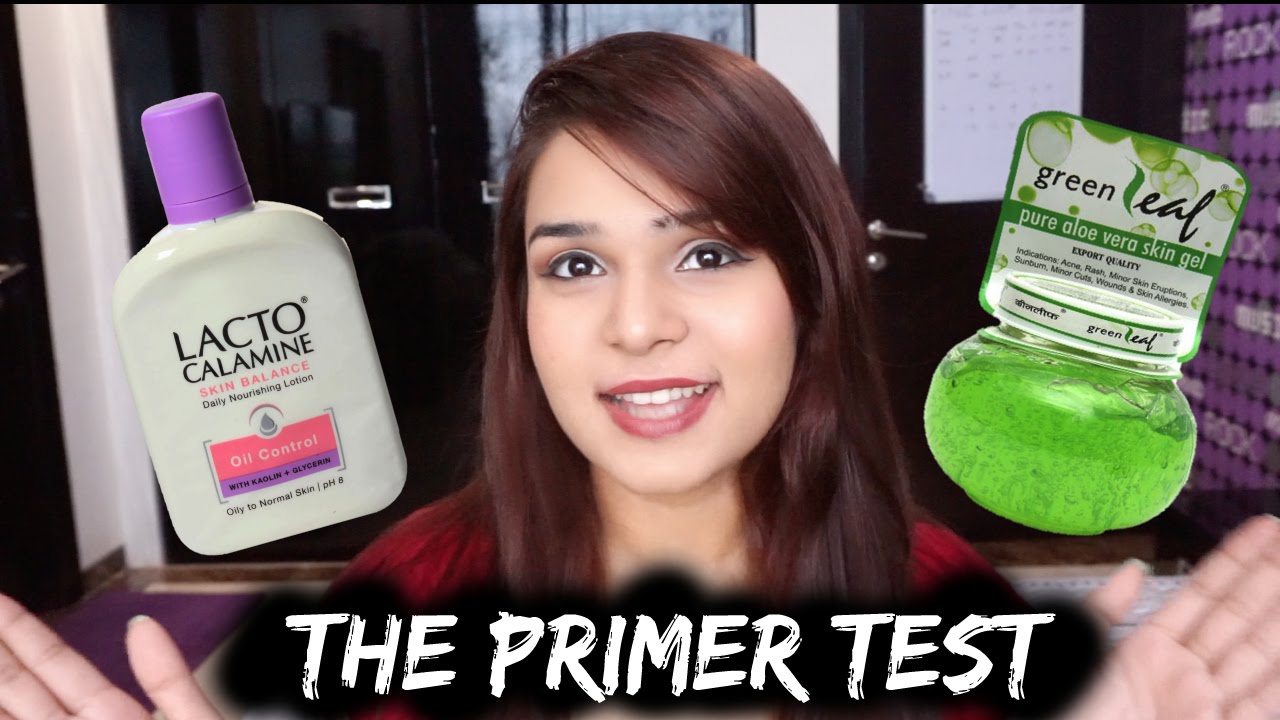 Lacto Calamine V/S Aloe Vera Gel as a PRIMER ?!? The 13 hour test :o -  YouTube