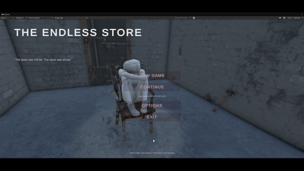 Main Menu Scene Preview | Indie Horror Game