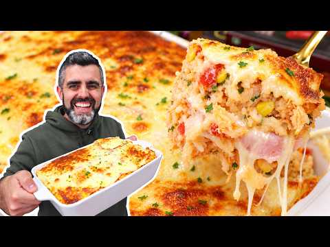 THE ULTIMATE BAKED RICE - SUPER EASY - CREAMY AND DELICIOUS - COMPLETE LUNCH - Receitas de Pai