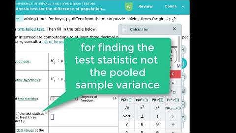 Hypothesis Test on Diff of Pop Means T test