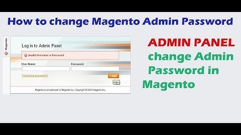 How to change admin password in magento