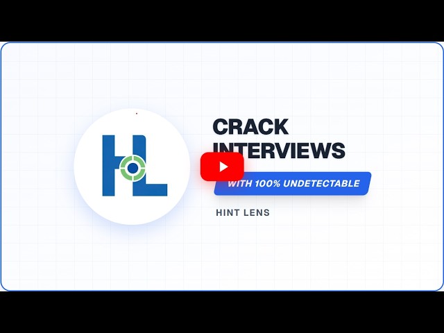 HintLens Live Demo — The 100% Undetectable Interview AI Copilot