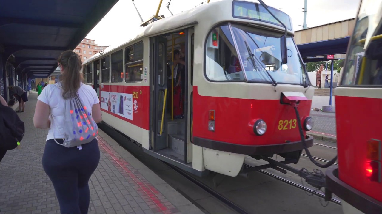 Czech Republic, Prague, tram 1 ride from Letenské náměstí to Vltavská