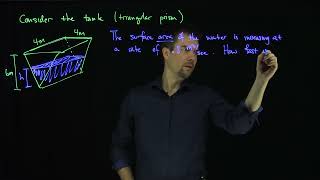 A Related Rate Problem Involving Filling a Triangular Prism with Water
