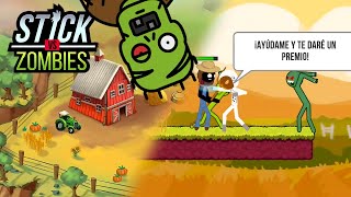 Llegamos a una Granja llena de Zombies - Stick VS Zombies.