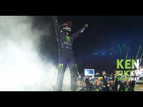 Kurt Busch celebrates beating brother with burnout, stage dive