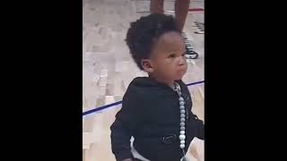 Devin Booker hanging out with Deandre Ayton’s son before game 3 #shorts