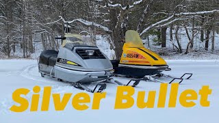 : Vintage Snowmobile Riding - 1973 Ski-Doo Silver Bullet 440