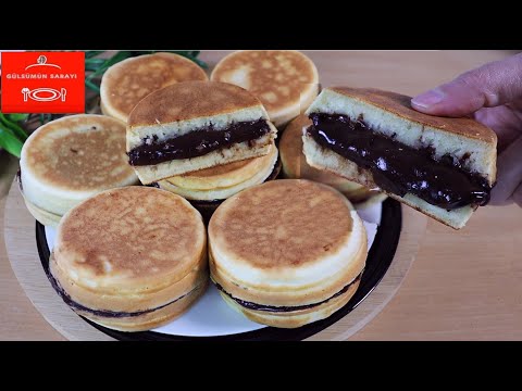 Her Evde Bulunan Malzemelerle⏩ SÜNGER GİBİ YUMUŞACIK👌- Dorayaki tarifi | Japon krep dorayaki 💯