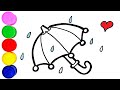 Regenschirm Zeichnen und Malen für Kinder