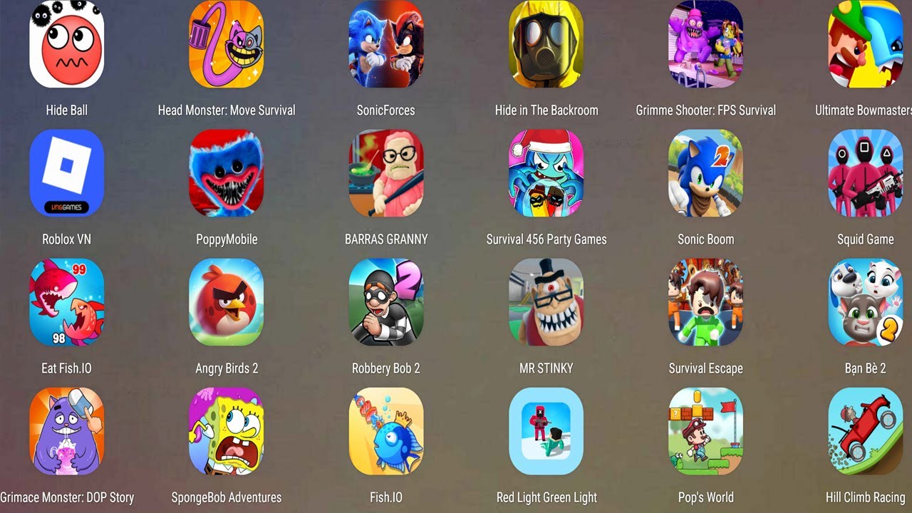 Roblox,Hide in The Backrooms Nextbots,HUNGRY WORM PRISON,Hide Ball,Sonic Forces,Head Monster,.....