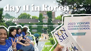 day 11 in korea | yiss first day orientation, shabushabu, yiss gym | study abroad 2023 day 11