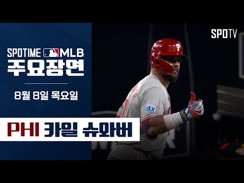 [<strong>MLB</strong>] &amp;#39;한 경기 홈런 3개 &amp;<strong>amp</strong>; 7타점&amp;#39; 슈와버 주요장면 (08.08) #SPOTV