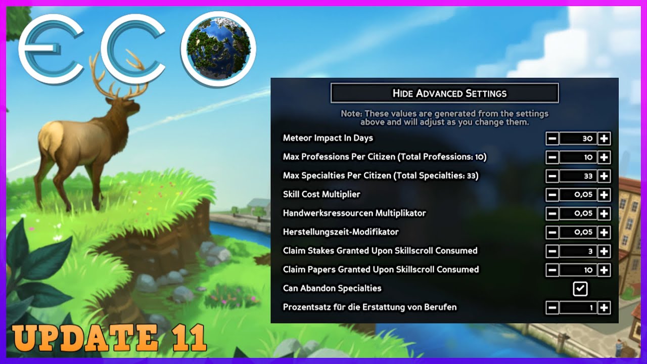 Meine Singleplayer Einstellungen 🌎 Eco 2025 Update 11 