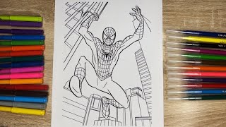 Spiderman coloring book\Spiderman Superhero coloring page screenshot 1