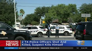 Two police officers were shot and killed in texas on saturday.
