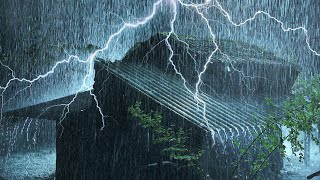 [Try Listening for 3 Minutes] Fall Asleep Fast | Terrible Rainstorm on Tin Roof & Powerful Thunder
