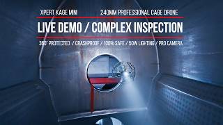 Live demo of the 240mm Xpert Kage Mini's inspection capabilities in the complex spaces of a factory