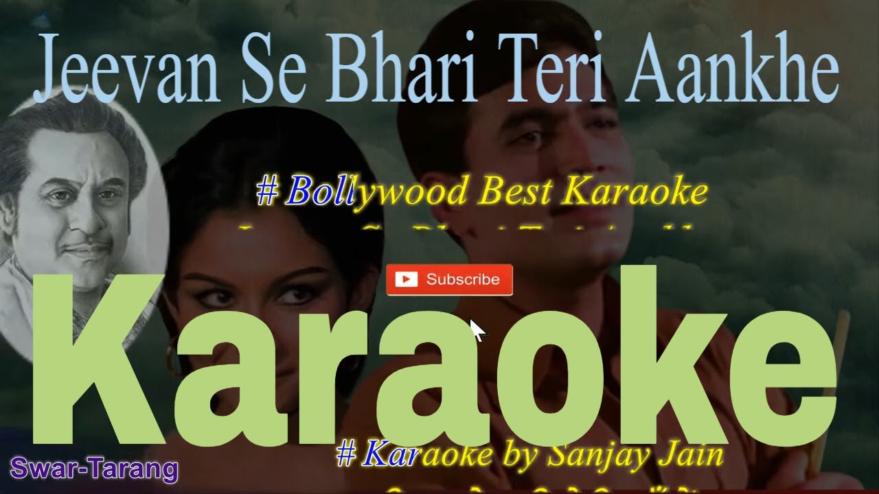 Jeevan Se Bhari Teri Aankhe | Best Kishor Kumar Karaoke | Hindi & English