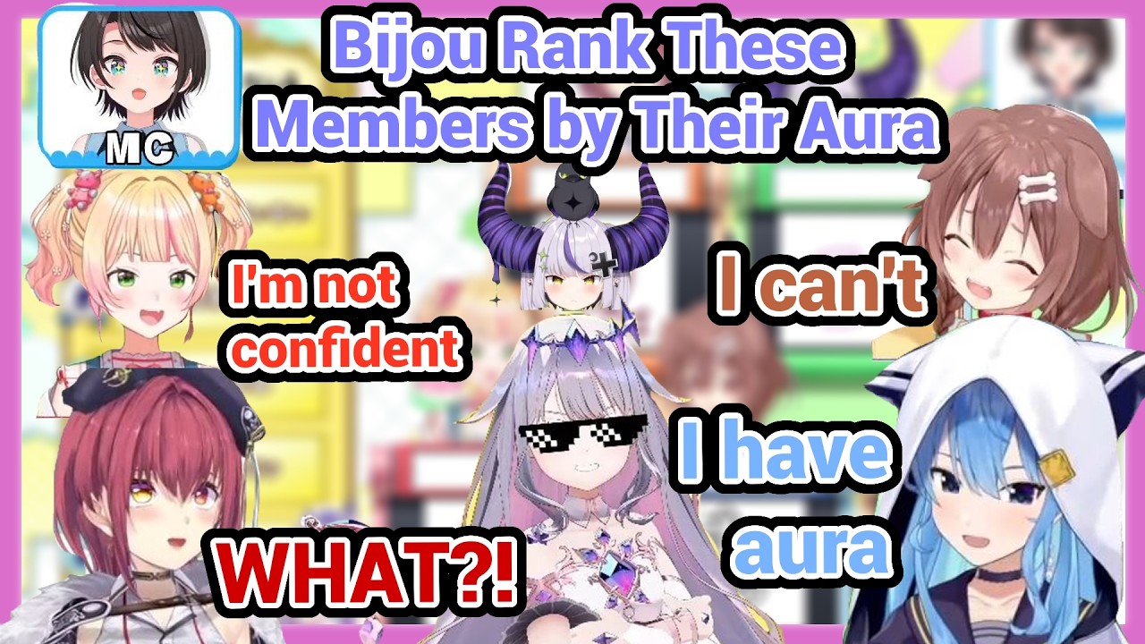 Bijou Rank Suisei, Subaru, Korone, Marine, Nene, Laplus by Their Aura!!! Who Got The Most Aura???
