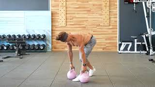 Split Stance Dual Kettlebell Row