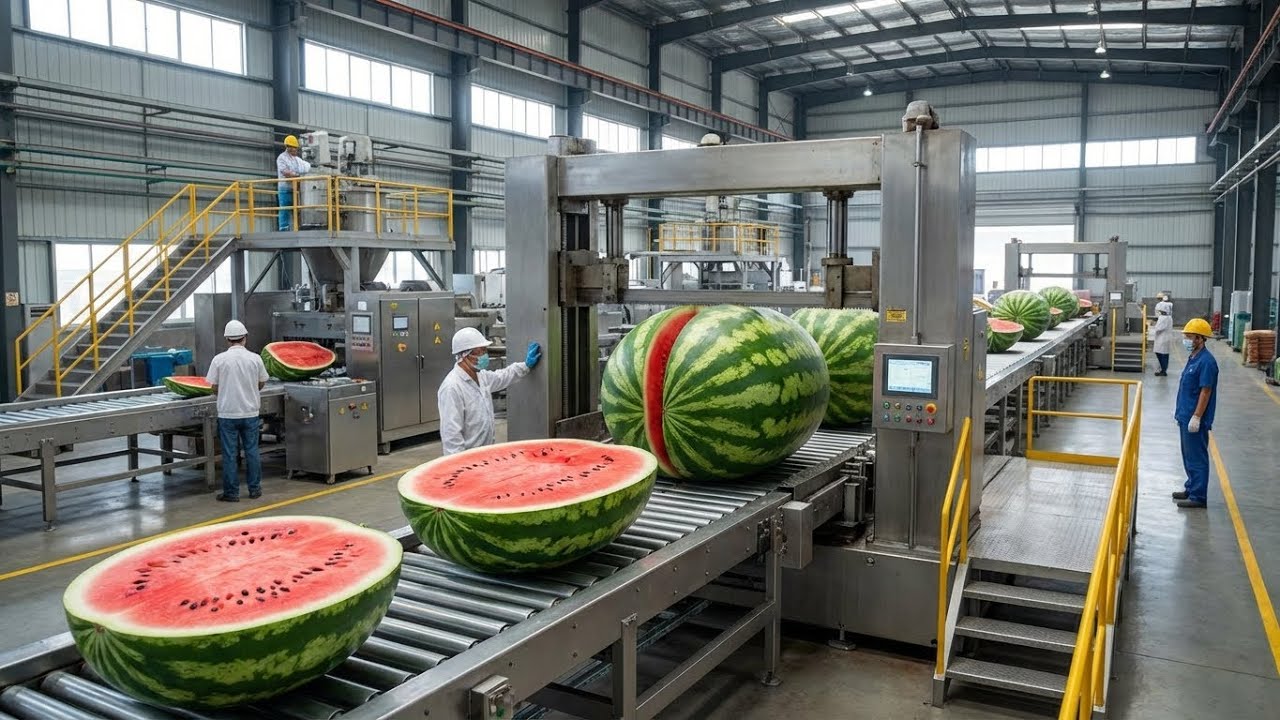 Mesmerizing Watermelon Production Line - YouTube