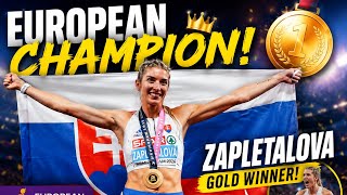 EMMA ZAPLETALOVA WINS EUROPEAN GOLD 🥇 | 400m HURDLES CHAMPION! 🇸🇰🔥 #trending #400m #hurdles 