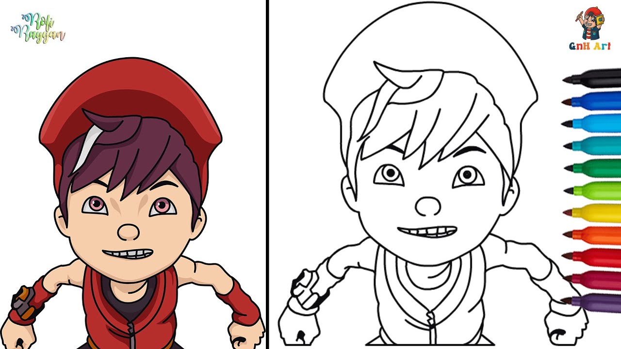 Cara Menggambar Boboiboy Api Gereget | Boboiboy Kuasa 7 | Boboiboy ...