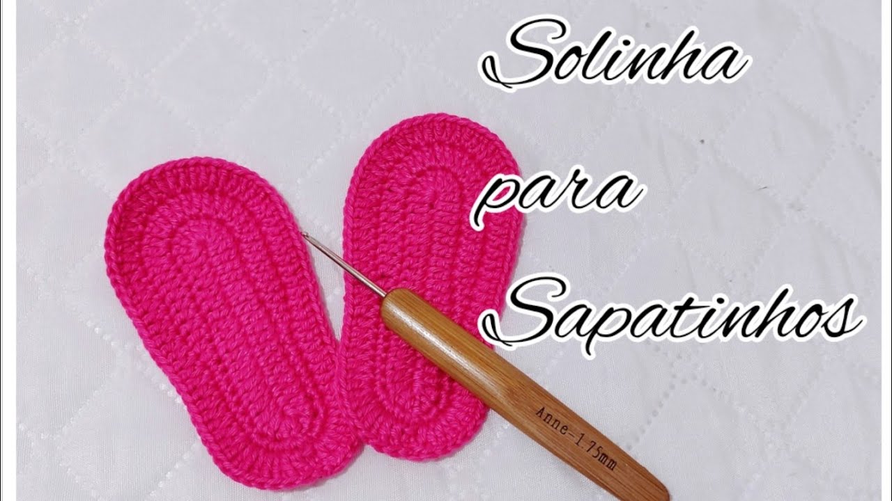 Solinha para Sapatinhos em Crochê 10 cm