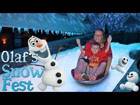Sledding at Olaf's Snow Fest in Disneyland