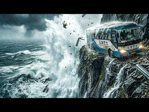 The storm left the bus teetering precariously on the edge of a cliff!【终极台风 Super Typhoon】