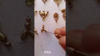 simple buttas design beginner aari work #beginneraariwork #buttasdesign #beadstitch #aaridesigns