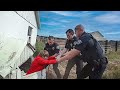 Stolen Car Chase Ends With Suspects Running From Police