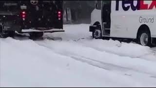 UPS TOWS FEDEX IN SNOW  😁