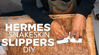 Making Slippers with Brown Snakeskin: Step-by-Step Tutorial