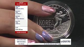 Statue of Liberty, Constitution, Korean Veterans, u0026 Jefferson Commemorative Silver Dollar Proofs