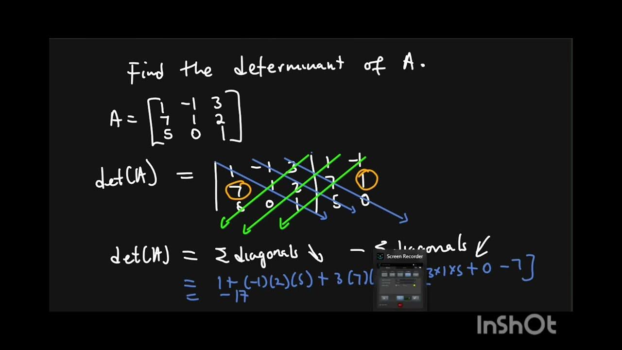 How to Find the determinant of a 3x3 matrix in 4 minutes by Technique ...
