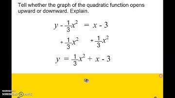 Alg 8.1 Identifying Quadratic Functions