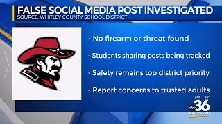 False social media post  on threats and shootings