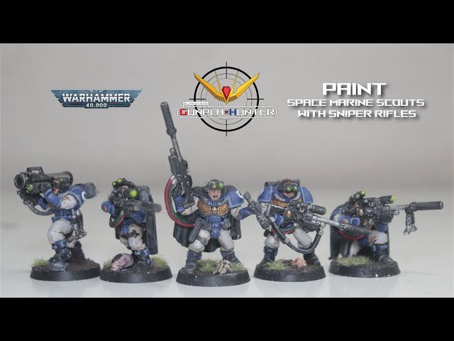 Space Marine Scouts With Snipers Painted Miniature Models