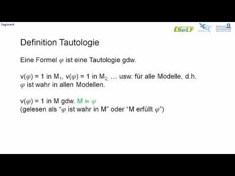 Grundlagen | Definition Tautologie || Logicast