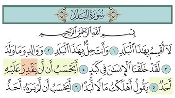 سورة البلد آية (١٣-١٦)