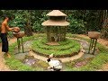 Build Fish Pond And Oxygen Water Wheel Around Rabbit House