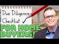 Due Diligence Checklist for Home Buyers!