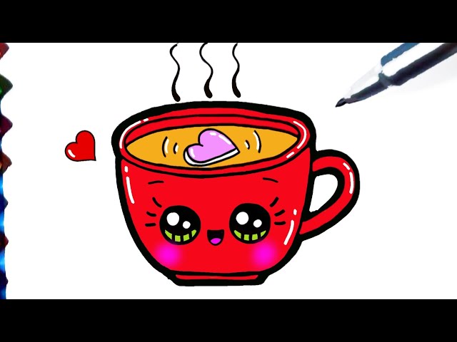 CUTE MUG How to draw cut mug Kawaii ❤ Dibujos Desenhos Kawaii, Desenhos  para Desenhar 