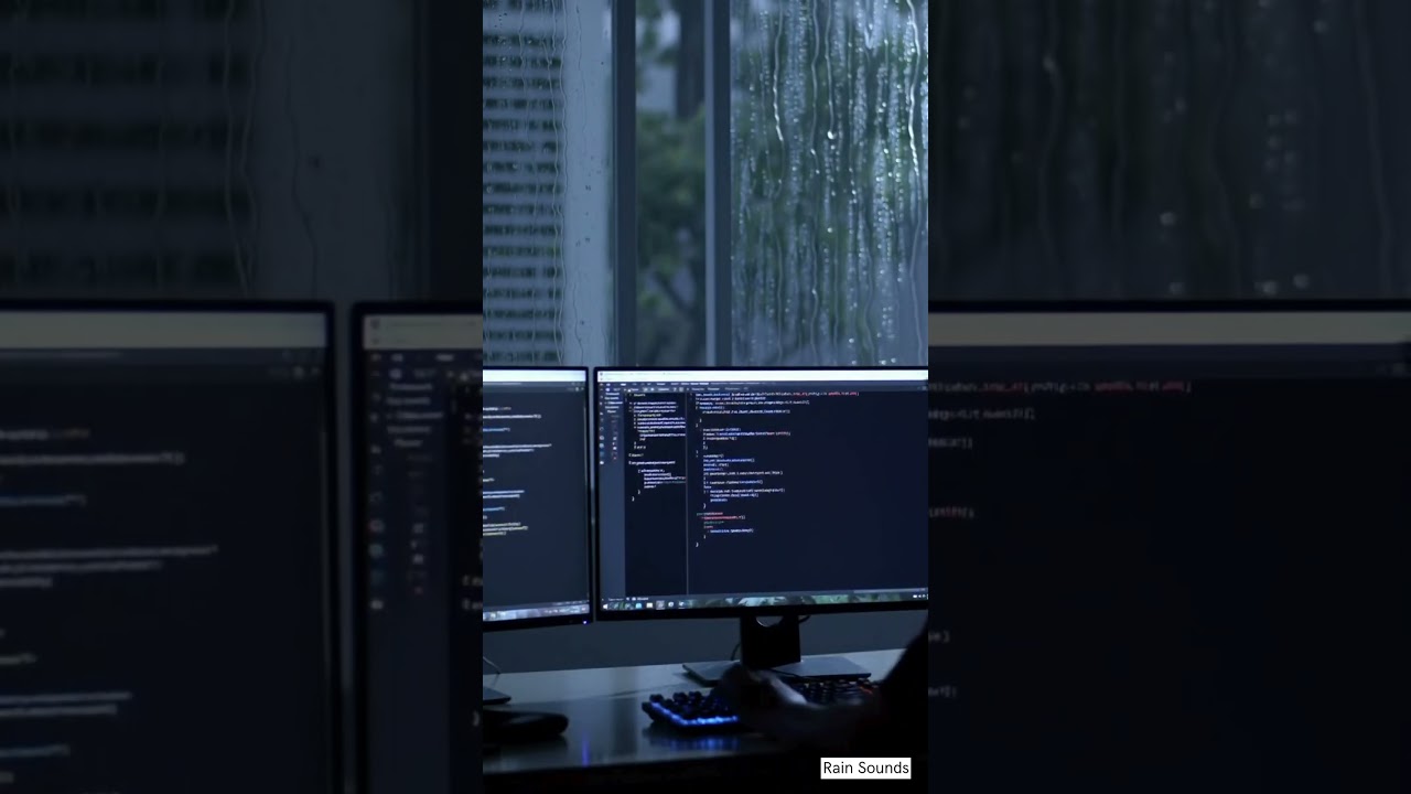 Coding productivity with soothing rain sound ASMR 